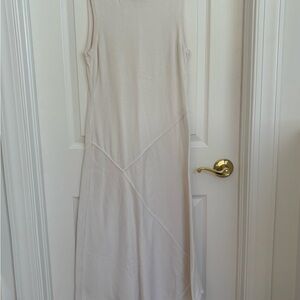 Michael Kors Cream Halter Sheath Midi Dress